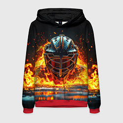 Толстовка-худи мужская Голкипер в огне, цвет: 3D-красный