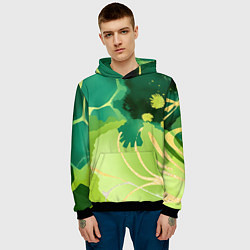 Толстовка-худи мужская Вдохновленный природой, цвет: 3D-черный — фото 2