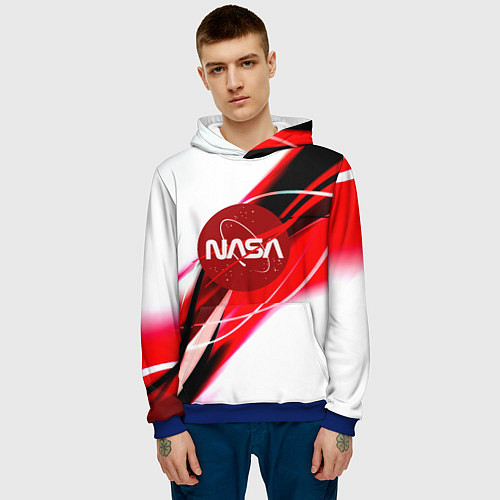 Мужская толстовка Nasa абстрактные полосы / 3D-Синий – фото 3