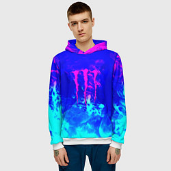 Толстовка-худи мужская Monster energy дым неоновый, цвет: 3D-белый — фото 2