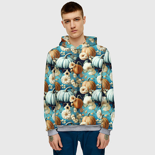 Мужская толстовка Маленькие тыковки / 3D-Меланж – фото 3