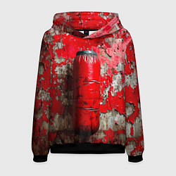 Толстовка-худи мужская Красная боксерская груша, цвет: 3D-черный