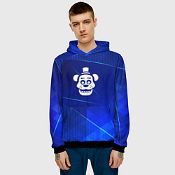 Толстовка-худи мужская FNAF blue poly, цвет: 3D-черный — фото 2