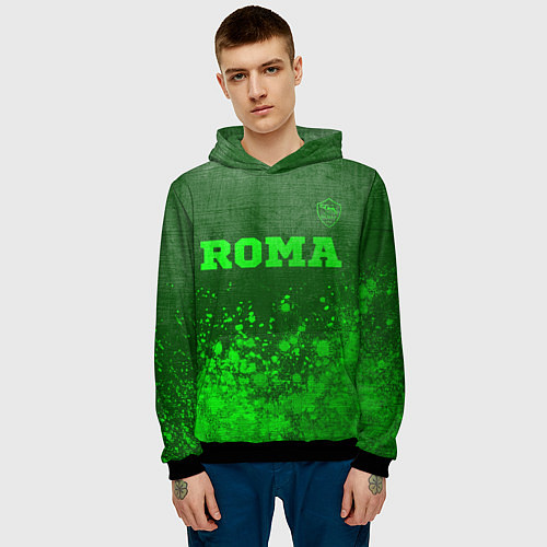 Мужская толстовка Roma - green gradient посередине / 3D-Черный – фото 3