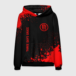 Толстовка-худи мужская Three Days Grace - red gradient вертикально, цвет: 3D-черный