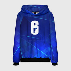 Толстовка-худи мужская Rainbow Six blue poly, цвет: 3D-черный