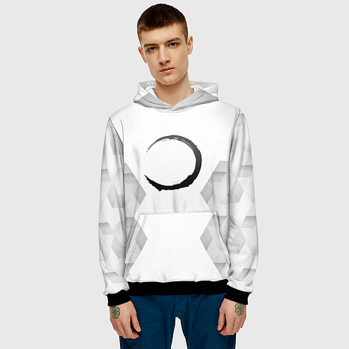 Мужская толстовка Demon Slayer white poly / 3D-Черный – фото 3