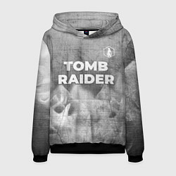 Толстовка-худи мужская Tomb Raider - grey gradient посередине, цвет: 3D-черный