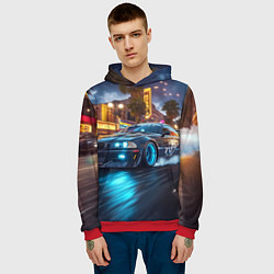 Толстовка-худи мужская ВМБ неоновый свет, цвет: 3D-красный — фото 2