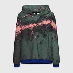 Толстовка-худи мужская Гранж потертая текстура, цвет: 3D-синий