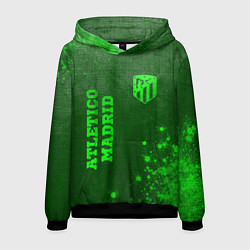 Толстовка-худи мужская Atletico Madrid - green gradient вертикально, цвет: 3D-черный