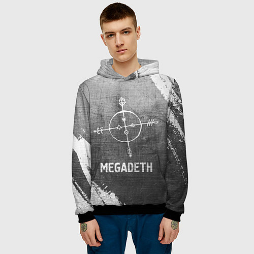 Мужская толстовка Megadeth - grey gradient / 3D-Черный – фото 3