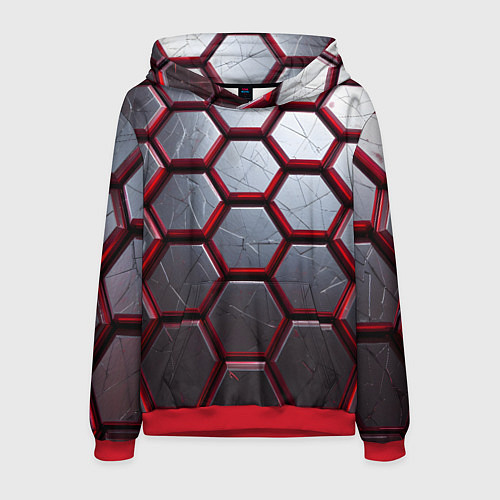 Мужская толстовка Металлический бронежилет / 3D-Красный – фото 1