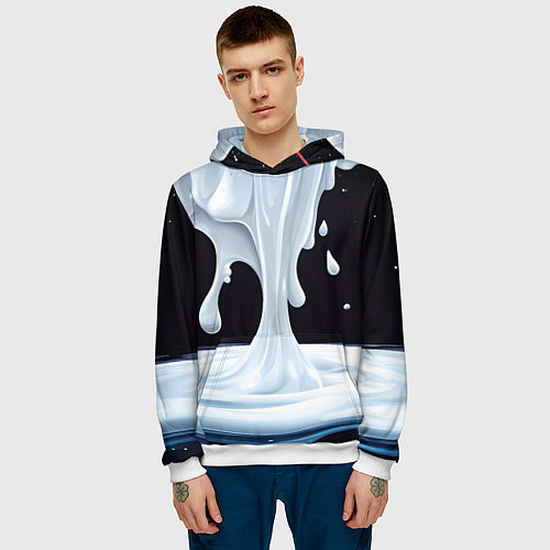 Мужская толстовка Молочная текстура / 3D-Белый – фото 3