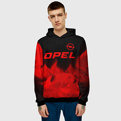 Толстовка-худи мужская Opel - red gradient посередине, цвет: 3D-черный — фото 2