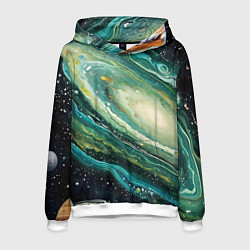 Толстовка-худи мужская Зеленая вселенная, цвет: 3D-белый