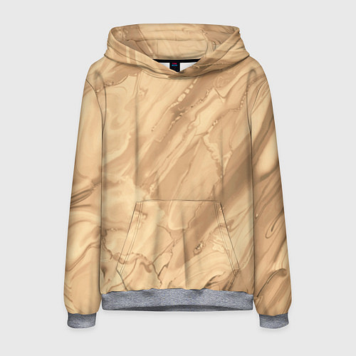 Мужская толстовка Бежевая текстура каменная мрамор / 3D-Меланж – фото 1