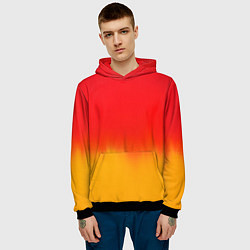 Толстовка-худи мужская Абстракция с красным и желтым, цвет: 3D-черный — фото 2