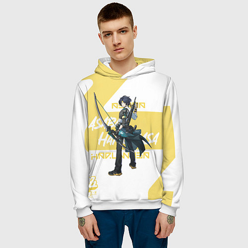 Мужская толстовка Асаба Харумаса - ZZZ / 3D-Белый – фото 3