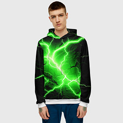 Толстовка-худи мужская Color green black, цвет: 3D-белый — фото 2