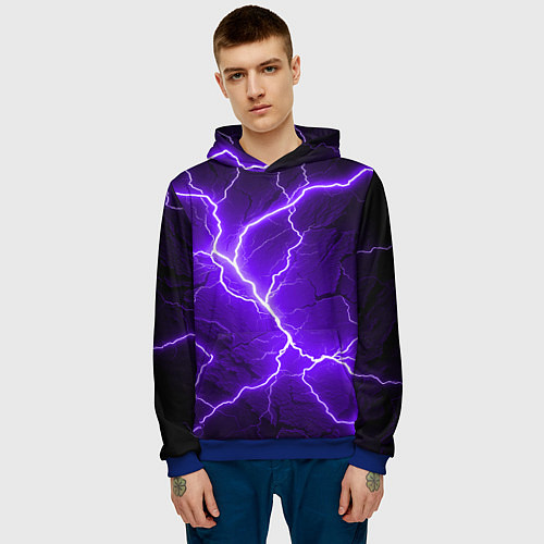 Мужская толстовка Color purple black / 3D-Синий – фото 3