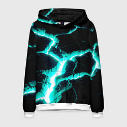 Толстовка-худи мужская Color light blue black, цвет: 3D-белый