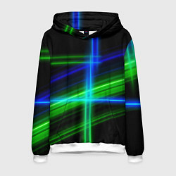 Толстовка-худи мужская Color blue black green, цвет: 3D-белый