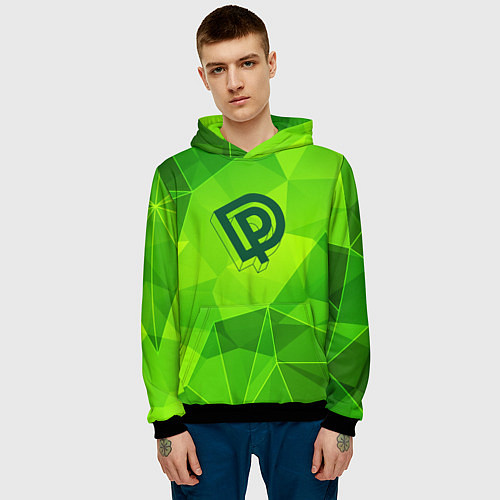 Мужская толстовка Deep Purple green poly / 3D-Черный – фото 3