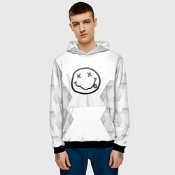 Толстовка-худи мужская Nirvana white poly, цвет: 3D-черный — фото 2