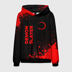 Толстовка-худи мужская Demon Slayer - red gradient вертикально, цвет: 3D-черный