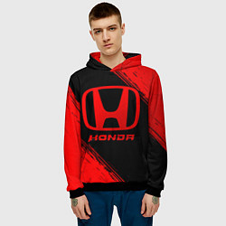 Толстовка-худи мужская Honda - red gradient, цвет: 3D-черный — фото 2