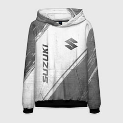 Толстовка-худи мужская Suzuki - white gradient вертикально, цвет: 3D-черный