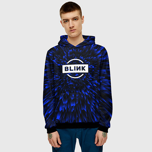 Мужская толстовка Blackpink blue energy / 3D-Черный – фото 3