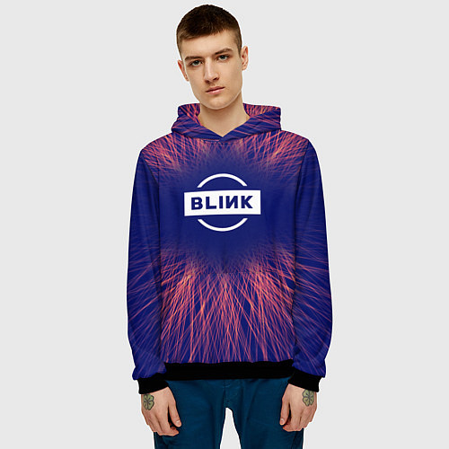 Мужская толстовка Blackpink red energy / 3D-Черный – фото 3