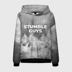 Толстовка-худи мужская Stumble Guys - grey gradient посередине, цвет: 3D-черный