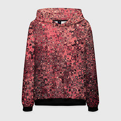 Толстовка-худи мужская Тёмный розовый абстрактная текстура, цвет: 3D-черный