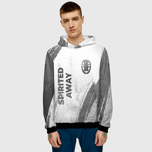 Мужская толстовка Spirited Away - white gradient вертикально / 3D-Черный – фото 3