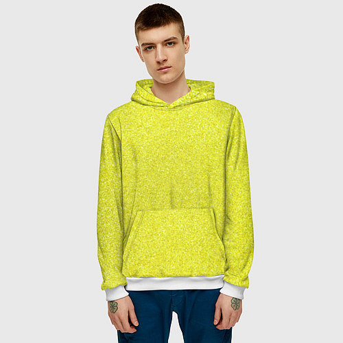 Мужская толстовка Ярко салатный блеск / 3D-Белый – фото 3