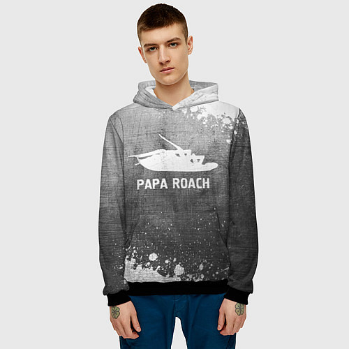 Мужская толстовка Papa Roach - grey gradient / 3D-Черный – фото 3