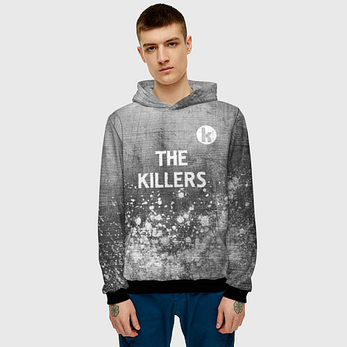 Мужская толстовка The Killers - grey gradient посередине / 3D-Черный – фото 3