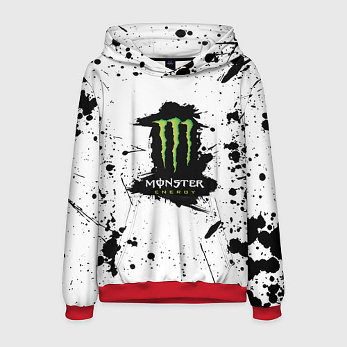 Мужская толстовка Monster energy брызги красок / 3D-Красный – фото 1