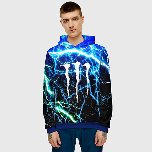 Мужская толстовка Monster energy electro / 3D-Синий – фото 3