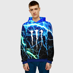 Толстовка-худи мужская Monster energy electro, цвет: 3D-синий — фото 2