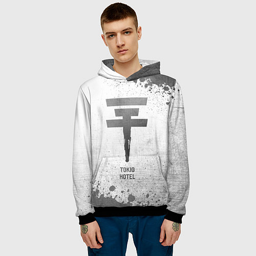 Мужская толстовка Tokio Hotel - white gradient / 3D-Черный – фото 3