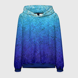 Толстовка-худи мужская Сине-голубой градиент текстура, цвет: 3D-синий