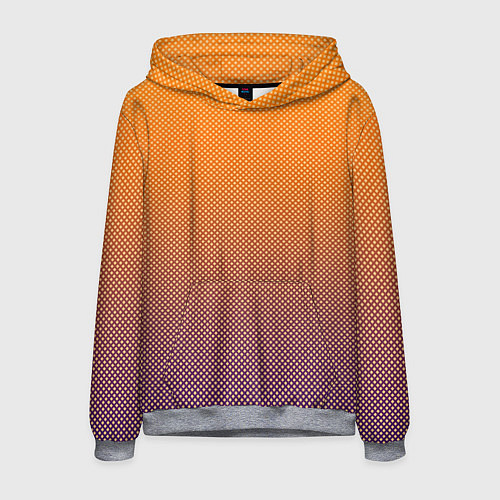 Мужская толстовка Градиент оранжевый в фиолетовый мелкий ромбик / 3D-Меланж – фото 1