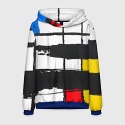 Толстовка-худи мужская В стиле пита мондриана, цвет: 3D-синий
