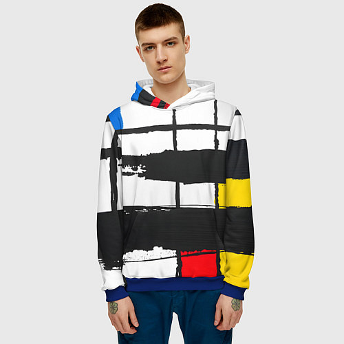 Мужская толстовка В стиле пита мондриана / 3D-Синий – фото 3