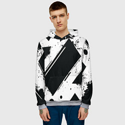Толстовка-худи мужская Color black white, цвет: 3D-меланж — фото 2