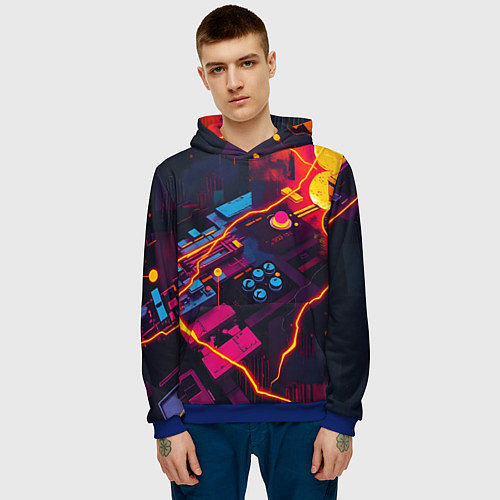Мужская толстовка Техническая абстракция / 3D-Синий – фото 3